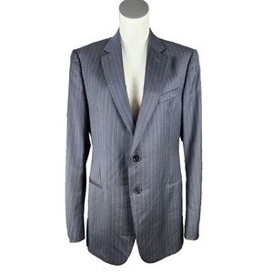 Armani Collezioni Virgin Wool Gray Pinstripe Suit Jacket Mens 40R